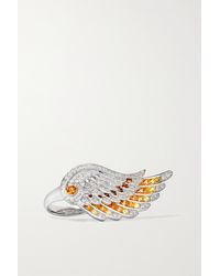 Garrard Wings Embrace Phoenix Ring Aus 18 Karat Weißgold Mit Saphiren Und Diamanten - Mehrfarbig