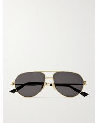 Bottega Veneta - Aviator-Style-Tone Sunglasses - Lyst