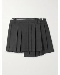 Acne Studios - Asymmetrischer Minirock Aus Recyceltem Grain De Poudre Mit Falten Und Gürtel - Lyst