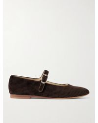 Le Monde Beryl - Grosgrain-Trimmed Corduroy Mary Jane Ballet Flats - Lyst