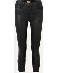 L'Agence - Margot Cropped Coated High-Rise Skinny Jeans - Lyst