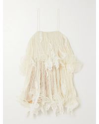 Danielle Frankel - Wendell Tiered Ruffled Lace And Tulle Mini Dress - Lyst
