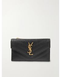 Saint Laurent - Monogramme Quilted Textured-Leather Wallet - Lyst