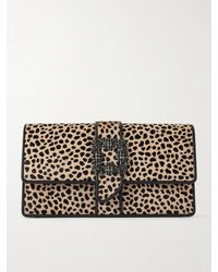 Manolo Blahnik - Capri Leopard-Print Calf Hair And Leather Clutch - Lyst