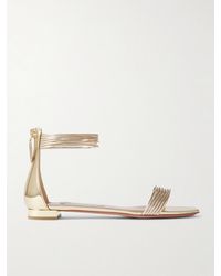 Aquazzura - Sway Metallic-Leather Sandals - Lyst
