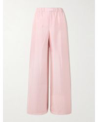 Versace - Hose Mit Weitem Bein Aus Bedrucktem Seiden-Twill - Lyst