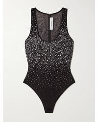 Alex Perry - Crystal-Embellished Stretch-Mesh Bodysuit - Lyst