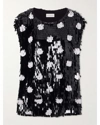 Dries Van Noten - Paillette-Embellished Polka-Dot Silk Blouse - Lyst
