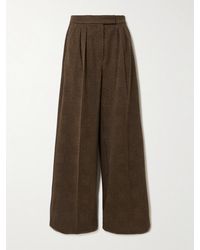 Max Mara - Ponza Hose Mit Weitem Bein Aus Einer Baumwollmischung Mit Hahnentrittmuster - Lyst