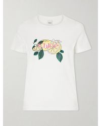 Chloé - Printed Cotton-Jersey T-Shirt - Lyst