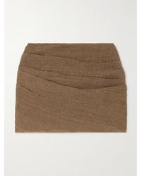 LeKasha - Spetses Draped Organic Linen-Gauze Mini Skirt - Lyst