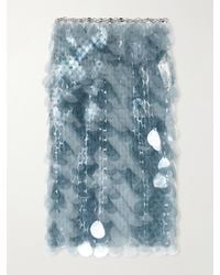 Rabanne - Sequined Chainmail Midi Skirt - Lyst