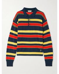 JW Anderson - Embroidered Striped Cotton And Wool-Blend Polo Shirt - Lyst