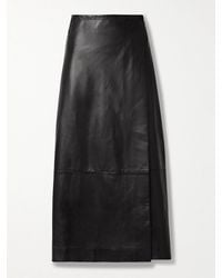 KHAITE - Quinn Wrap-Effect Leather Maxi Skirt - Lyst