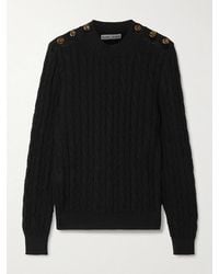 Blazé Milano - Button-Embellished Cable-Knit Cotton Sweater - Lyst