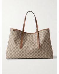 Gucci - Gg Emblem Tote Aus Beschichtetem, Bedrucktem Canvas Mit Lederbesätzen - Lyst