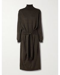 Lemaire - Belted Wool-Blend Turtleneck Midi Dress - Lyst