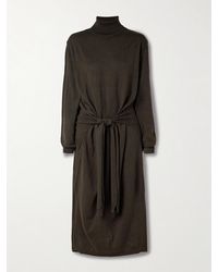 Lemaire - Belted Wool-Blend Turtleneck Midi Dress - Lyst