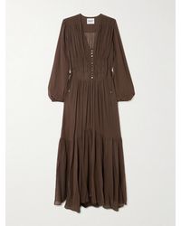 Isabel Marant - Briane Gathered Georgette Maxi Dress - Lyst