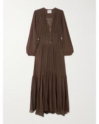 Isabel Marant - Briane Maxikleid Aus Georgette Mit Raffungen - Lyst