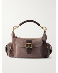 Chloé - Camera Medium Leather-Trimmed Suede Shoulder Bag - Lyst