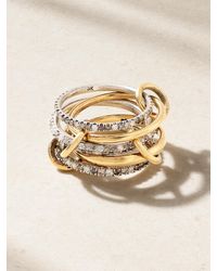 Spinelli Kilcollin - Leo Set Aus Fünf Ringen Aus 18 Karat Gelb- Und Weißgold Mit Diamanten - Lyst