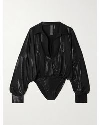 Norma Kamali - Super Lace And Stretch-Jersey Bodysuit - Lyst