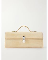 SAVETTE - Slim Symmetry Pochette Suede Top-Handle Bag - Lyst