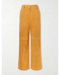 Gabriela Hearst - Norman Belted Suede Straight-Leg Pants - Lyst