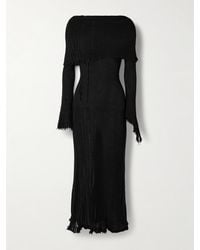 Acne Studios - Off-The-Shoulder Distressed Ribbed Cotton-Blend Maxi Dress - Lyst