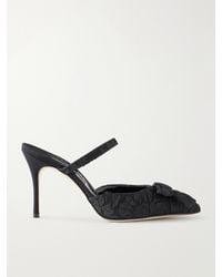 Manolo Blahnik - Emilia Wickstead Lurum 90 Bow-Embellished Jacquard Mules - Lyst