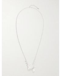Completedworks - Pendulum Recycled, Cubic Zirconia, Crystal And Pearl Necklace - Lyst