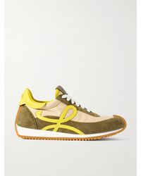 Loewe - Flow Runner 2.0 Leather-Trimmed Shell And Suede Sneakers - Lyst