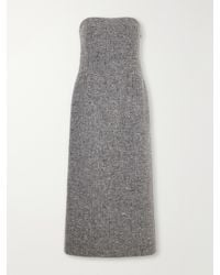 AURALEE - Strapless Wool-Tweed Midi Dress - Lyst