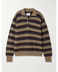 Ssstein - Striped Brushed Knitted Polo Sweater - Lyst