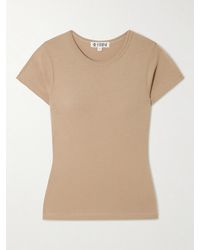 ÉTERNE - Short Sleeve Baby Tee Cotton And Modal-Blend Jersey T-Shirt - Lyst