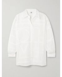 TOTEME - Chemise En Voile De Coton Biologique Et De Soie Mélangés À Broderies - Lyst