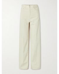 TOTEME - Pleated High-Rise Wide-Leg Organic Jeans - Lyst