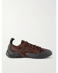 Loewe - Grip Tpu And Leather-Trimmed Suede Sneakers - Lyst