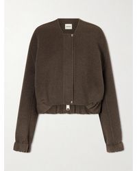 KHAITE - Cordan Cropped Wool Bomber Jacket - Lyst