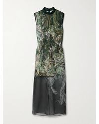 Jason Wu - Printed Silk-Organza Midi Dress - Lyst