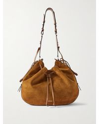 Isabel Marant - Bolton Leather-Trimmed Suede Shoulder Bag - Lyst