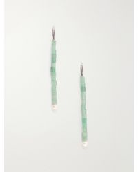 Le Sundial - Inès Sterling, Aventurine And Pearl Earrings - Lyst