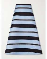 Emilia Wickstead - Hallie Striped Faille Midi Skirt - Lyst