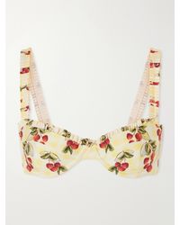 Agua Bendita - Agraz Printed Checked Bikini Top - Lyst