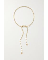 PEARL OCTOPUSS.Y Coco Convertible Gold-plated, Crystal And Pearl Necklace - Metallic