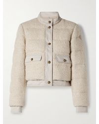 Moncler - Blandy Cropped Shell-Trimmed Bouclé Down Jacket - Lyst
