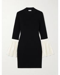 Jonathan Simkhai - Agathea Satin-Trimmed Ribbed-Knit Mini Dress - Lyst