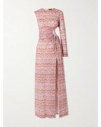 Missoni - One-Sleeve Cutout Metallic Crochet-Knit Maxi Dress - Lyst