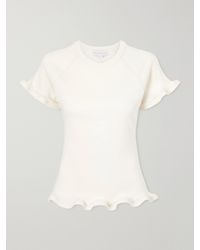 Stella McCartney - Ruffled Cotton-Jersey T-Shirt - Lyst